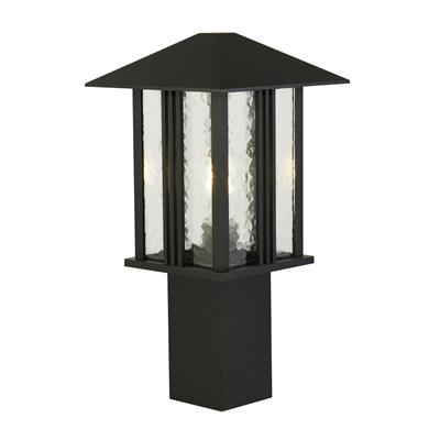 Venice 450 Mm Outdoor Post- Black Metal with Water Glass,ip44