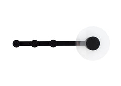 Venus Wall Lamp Coat Rack - Black/White