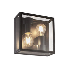 Verbier Flush Wall Lamp IP65 - Anthracite/Clear