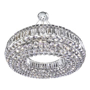 Vesuvius  10/24Lt Crystal Ceiling Light - Chrome Metal & Clear Crystal