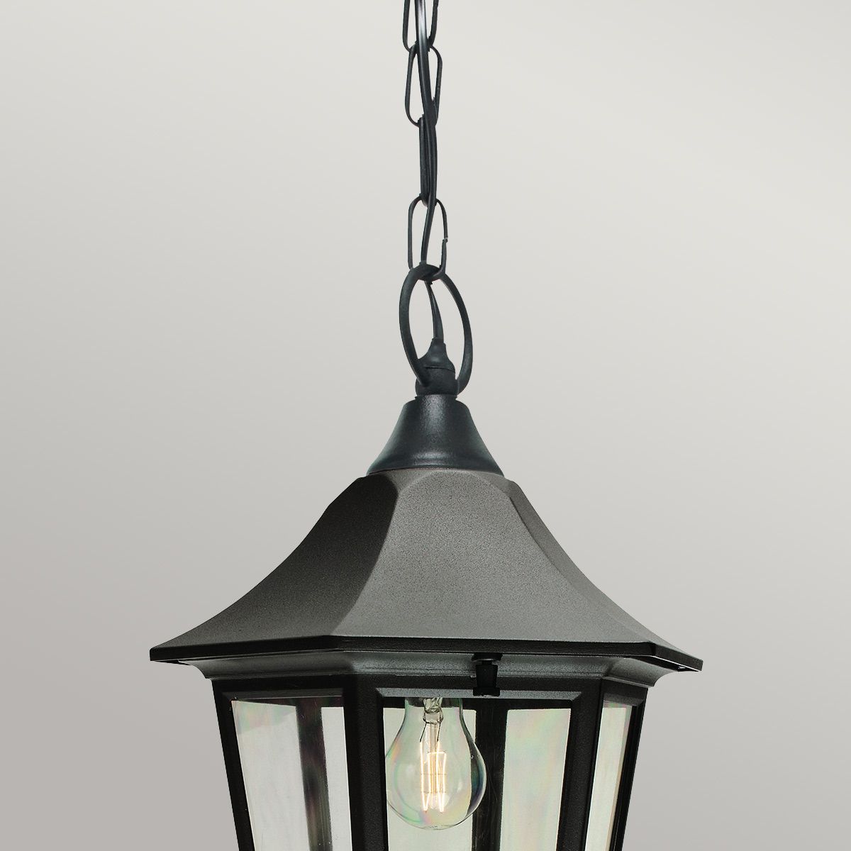 Valencia 1 Light Medium/Large Chain Lantern - Black IP54 E27