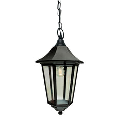 Valencia 1 Light Medium/Large Chain Lantern - Black IP54 E27