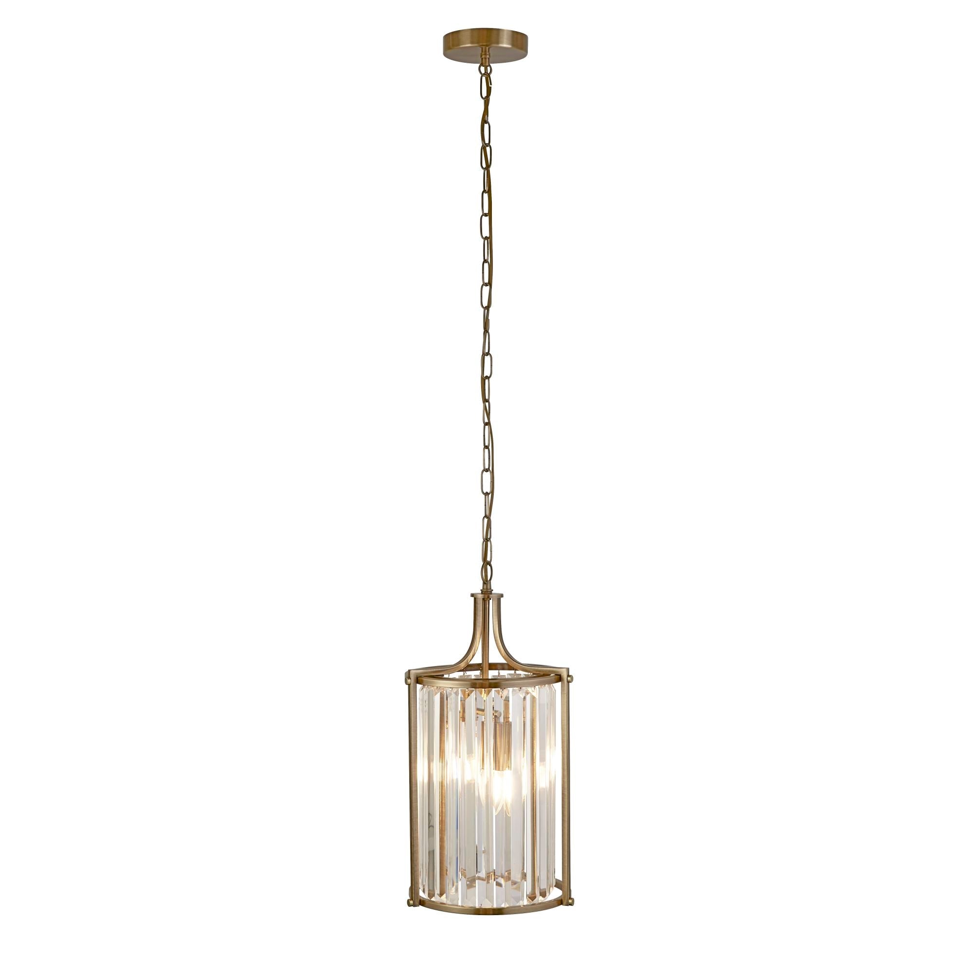 Victoria  2/5Lt Crystal Ceiling Light  - Chrome/Brass Metal & Clear Crystal