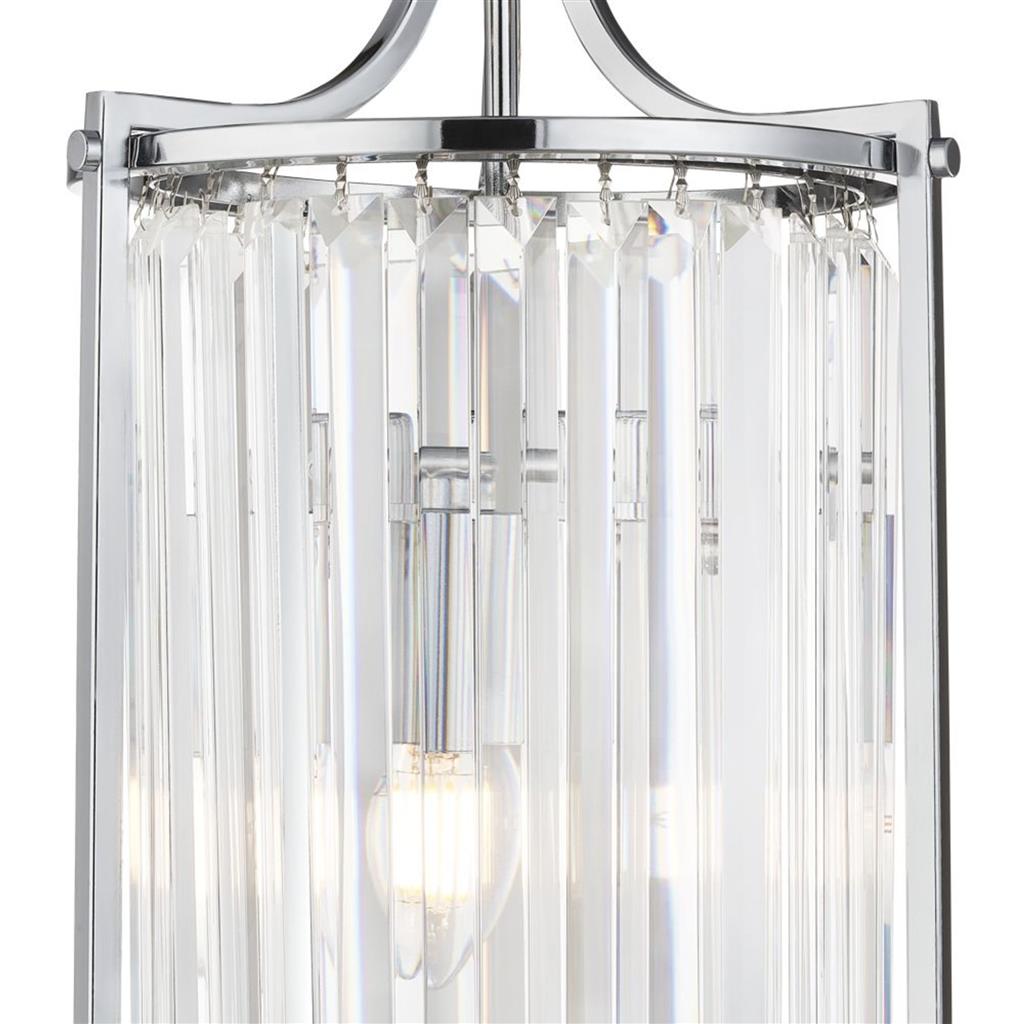 Victoria  2/5Lt Crystal Ceiling Light  - Chrome/Brass Metal & Clear Crystal