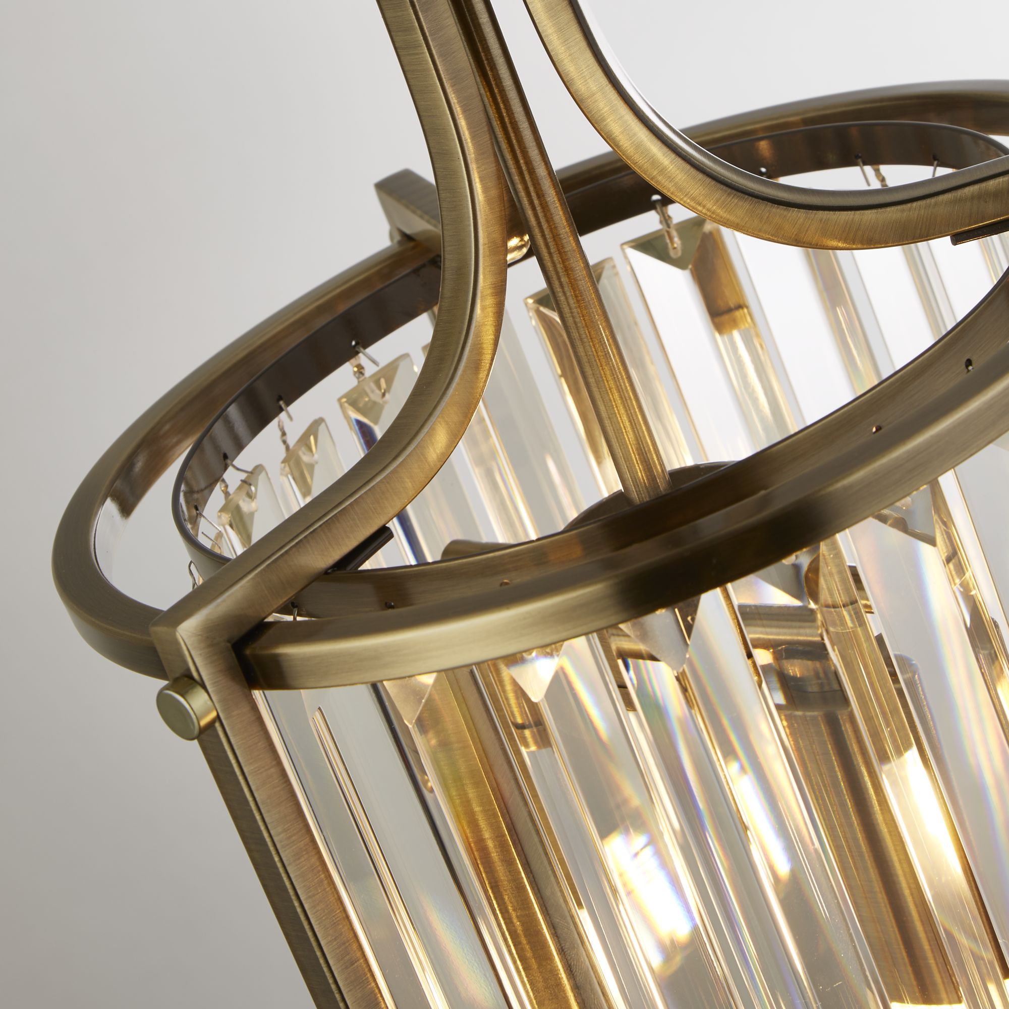 Victoria  2/5Lt Crystal Ceiling Light  - Chrome/Brass Metal & Clear Crystal