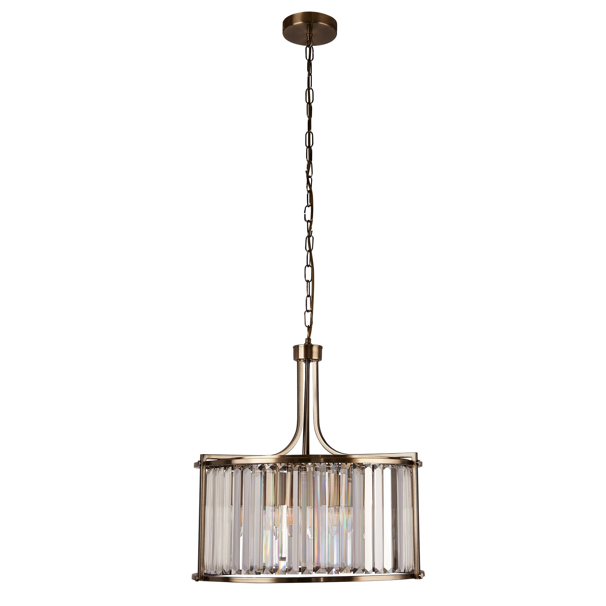 Victoria  2/5Lt Crystal Ceiling Light  - Chrome/Brass Metal & Clear Crystal