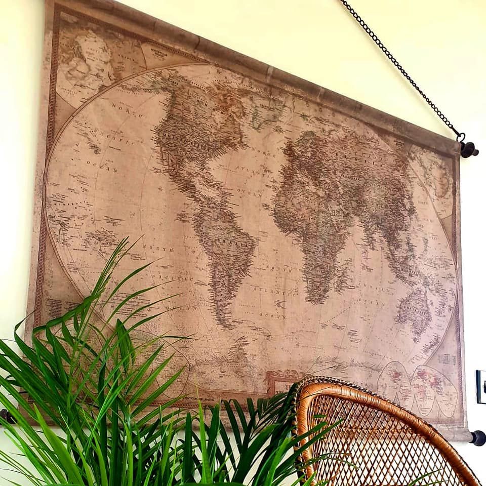 Vintage World Map - Boho Finish