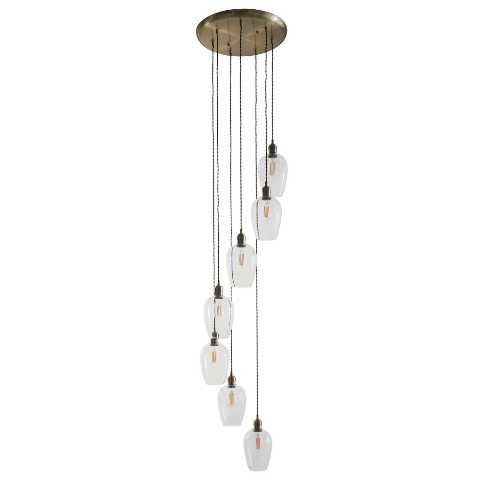 Vigo 7/13Lt Cluster Pendant - Brass/Nickel
