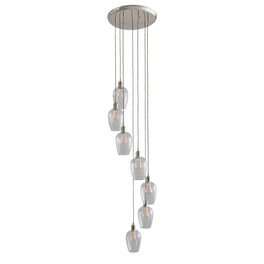 Vigo 7/13Lt Cluster Pendant - Brass/Nickel