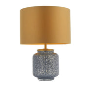 Fischer Table Lamp  Cobalt Glass with Gold Satin Shade