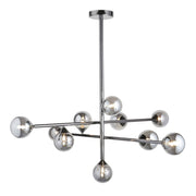 Gallant 10 Light Ceiling Light- Satin Brass/Black Chrome Finish