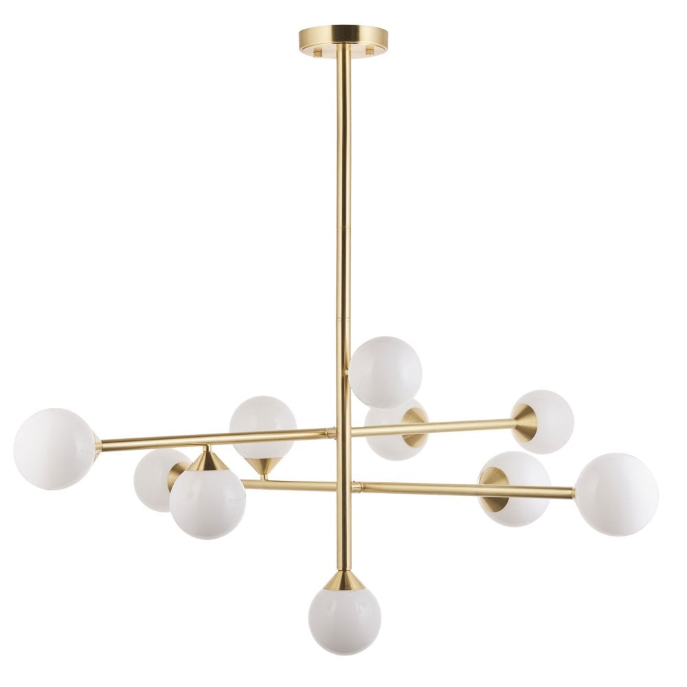 Gallant 10 Light Ceiling Light- Satin Brass/Black Chrome Finish