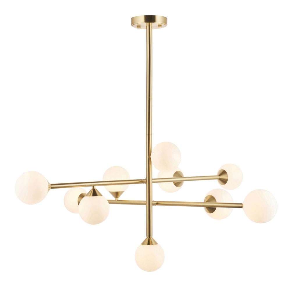 Gallant 10 Light Ceiling Light- Satin Brass/Black Chrome Finish