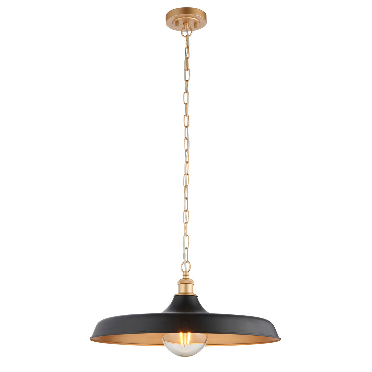 Vita Black/White & Satin Gold 1Lt Pendant - Various Colors