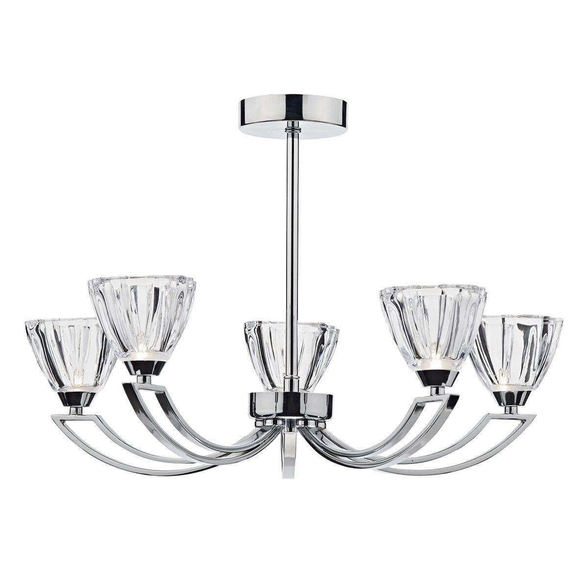 Dar Vito 5 Light Semi Flush Polished Chrome - Cusack Lighting