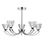 Dar Vito 5 Light Semi Flush Polished Chrome - Cusack Lighting