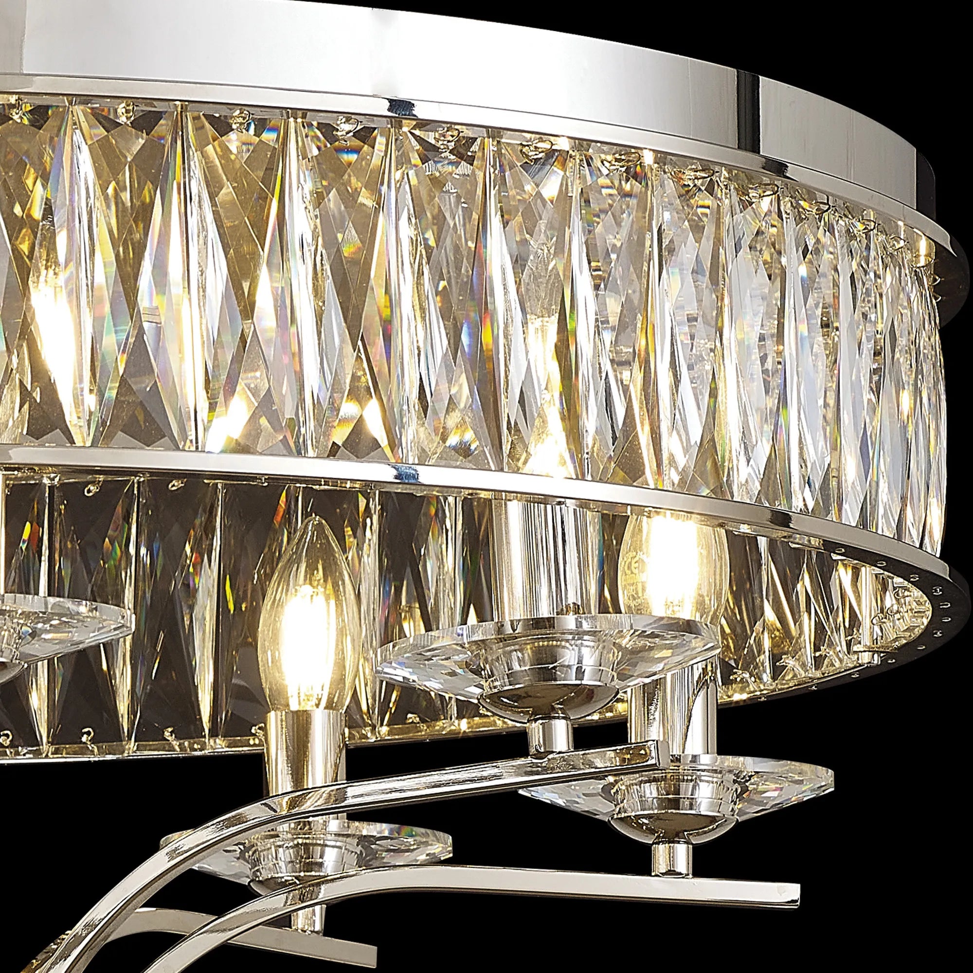 Vivienne 4/6/8Lt Flush Ceiling- French Gold/ Polished Nickel Finishes