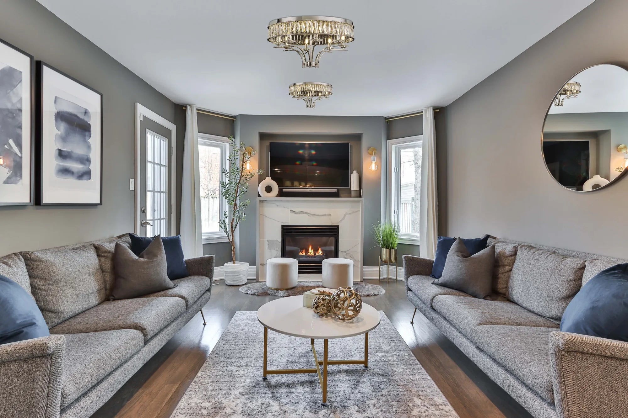 Vivienne 4/6/8Lt Flush Ceiling- French Gold/ Polished Nickel Finishes