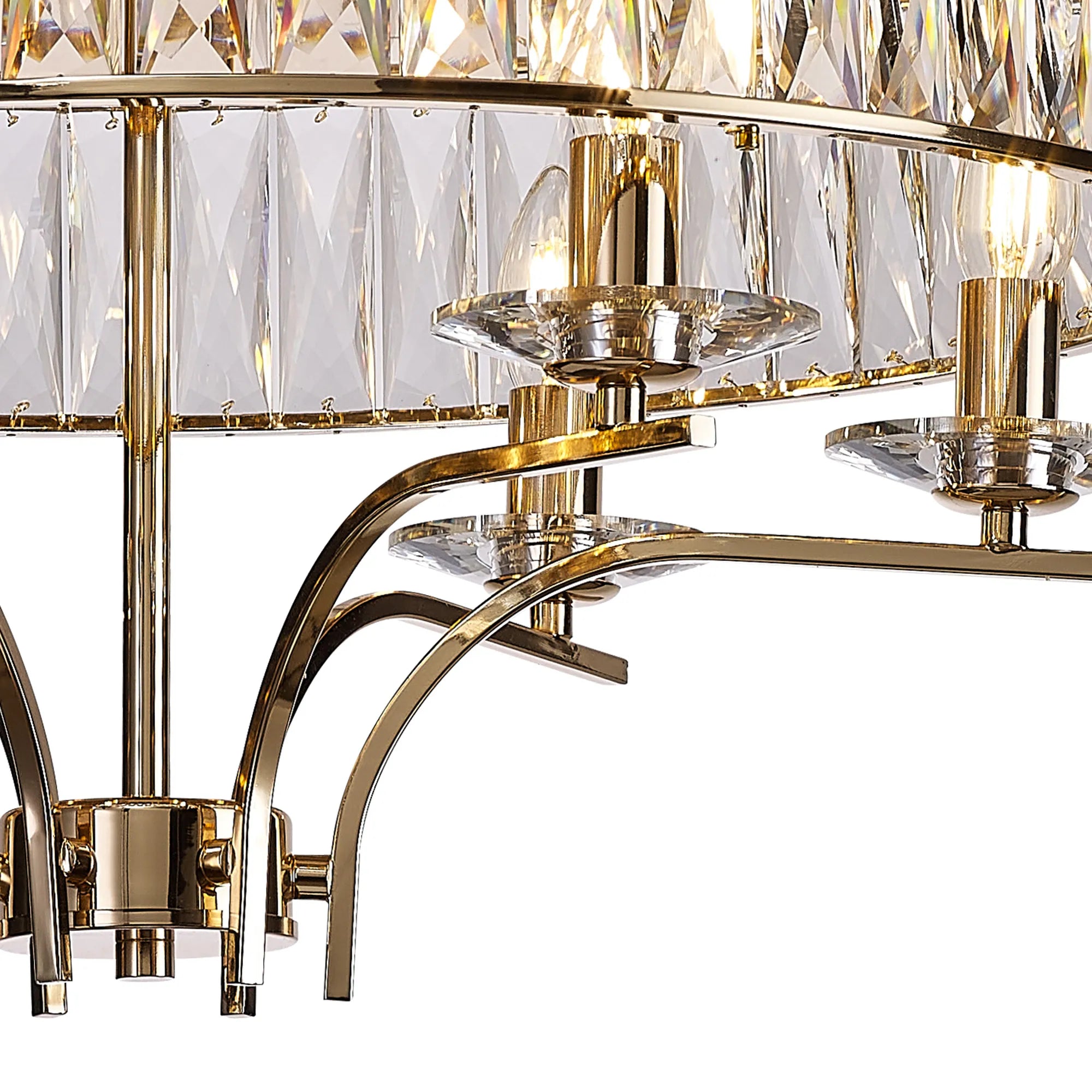 Vivienne 4/6/8Lt Flush Ceiling- French Gold/ Polished Nickel Finishes