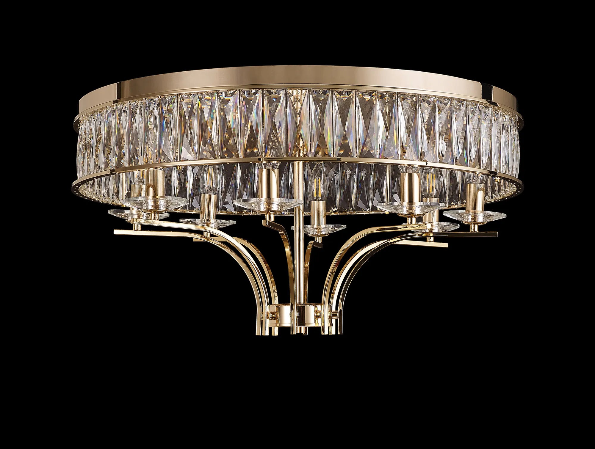 Vivienne 4/6/8Lt Flush Ceiling- French Gold/ Polished Nickel Finishes