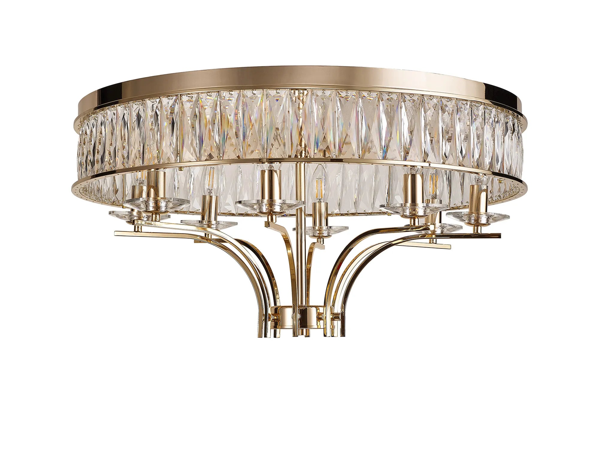 Vivienne 4/6/8Lt Flush Ceiling- French Gold/ Polished Nickel Finishes