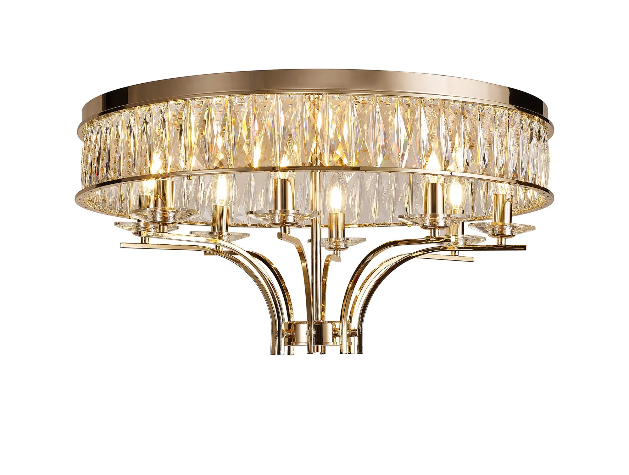 Vivienne 4/6/8Lt Flush Ceiling- French Gold/ Polished Nickel Finishes