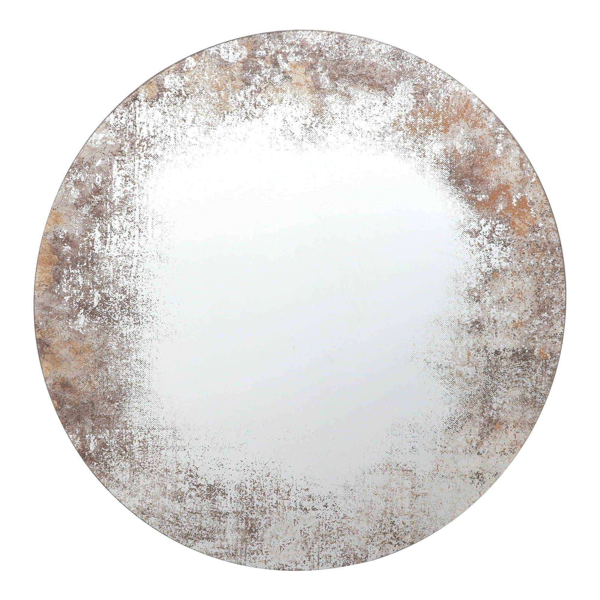 Dar Vixen Round Mirror With Foxed Detail - Cusack Lighting