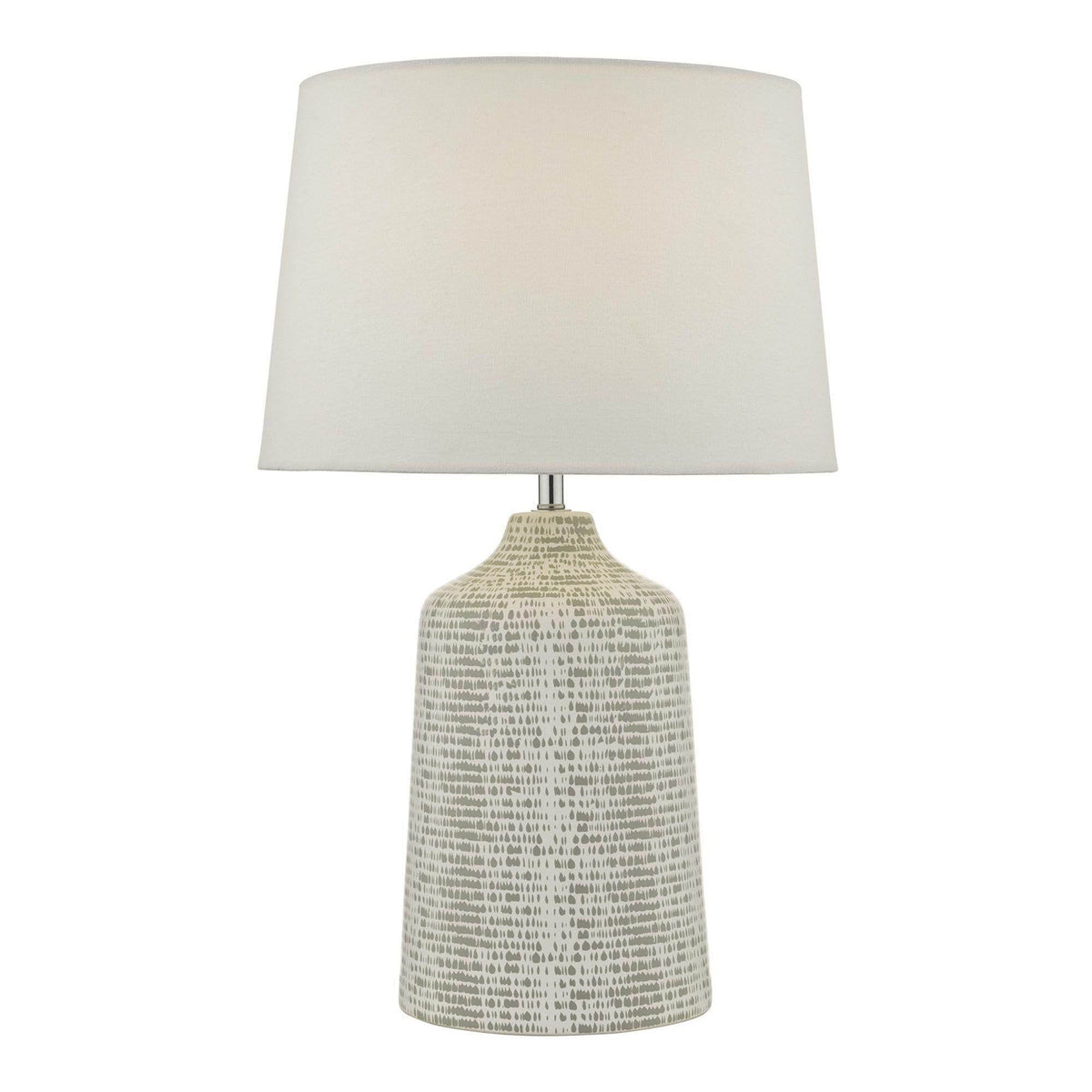 Dar Vondra Table Lamp White & Grey With Shade - Cusack Lighting