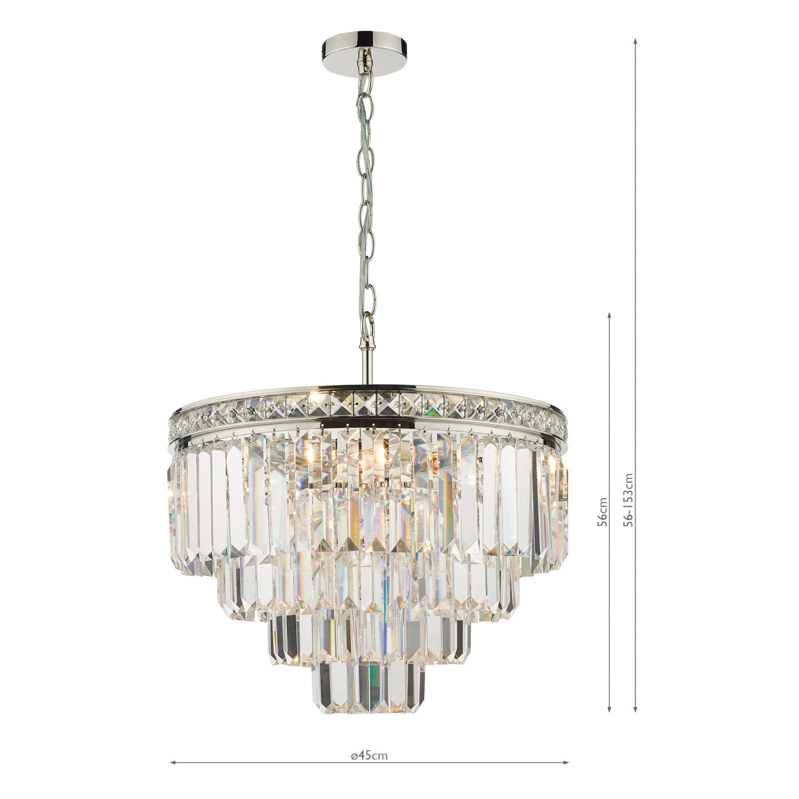 Vyana 4 Light Crystal Ceiling Light - Various Finishes