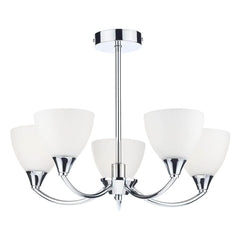 Dar Watson 5 Light Semi Flush Polished Chrome Led - Cusack Lighting