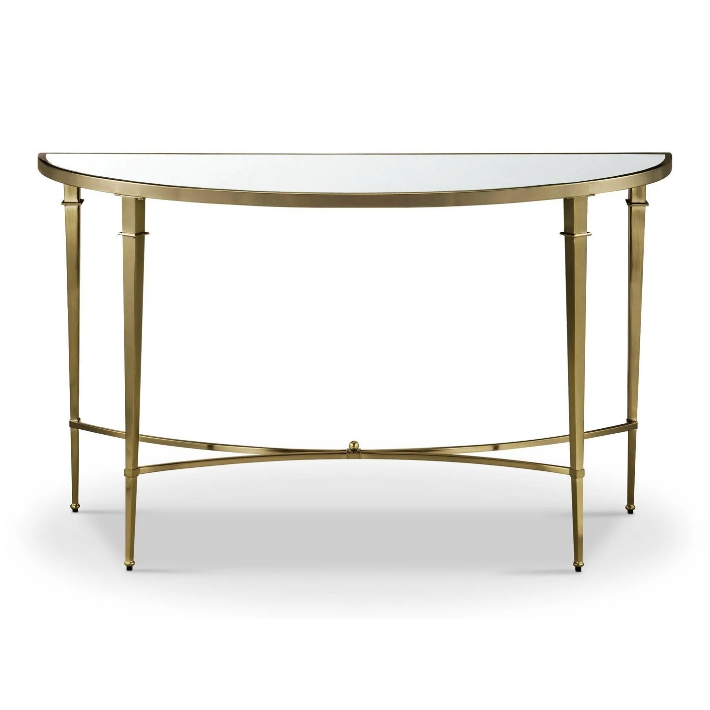 Waverly Console Table - Antique Brass & Mirror Top Finish