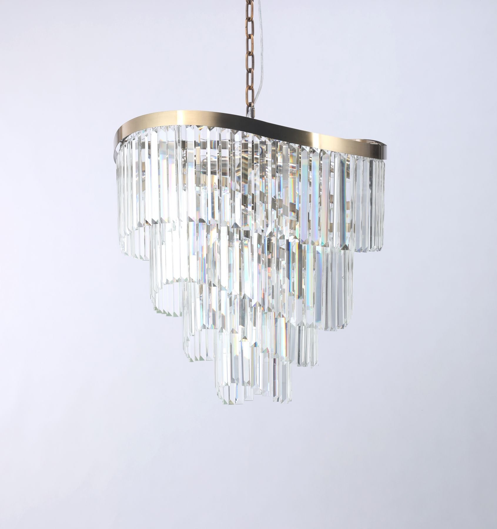 Waverly 12 Light Crystal Pendant Satin Brass