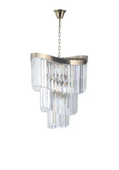 Waverly 8 Light Crystal Pendant Satin Brass