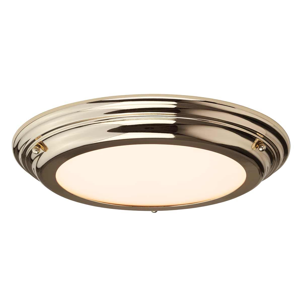 Welland 1 Light Flush Mount IP54 – Polished Chrome / Polished Brass / Aged Brass