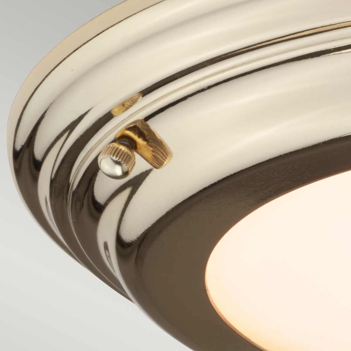 Welland 1 Light Flush Mount IP54 – Polished Chrome / Polished Brass / Aged Brass