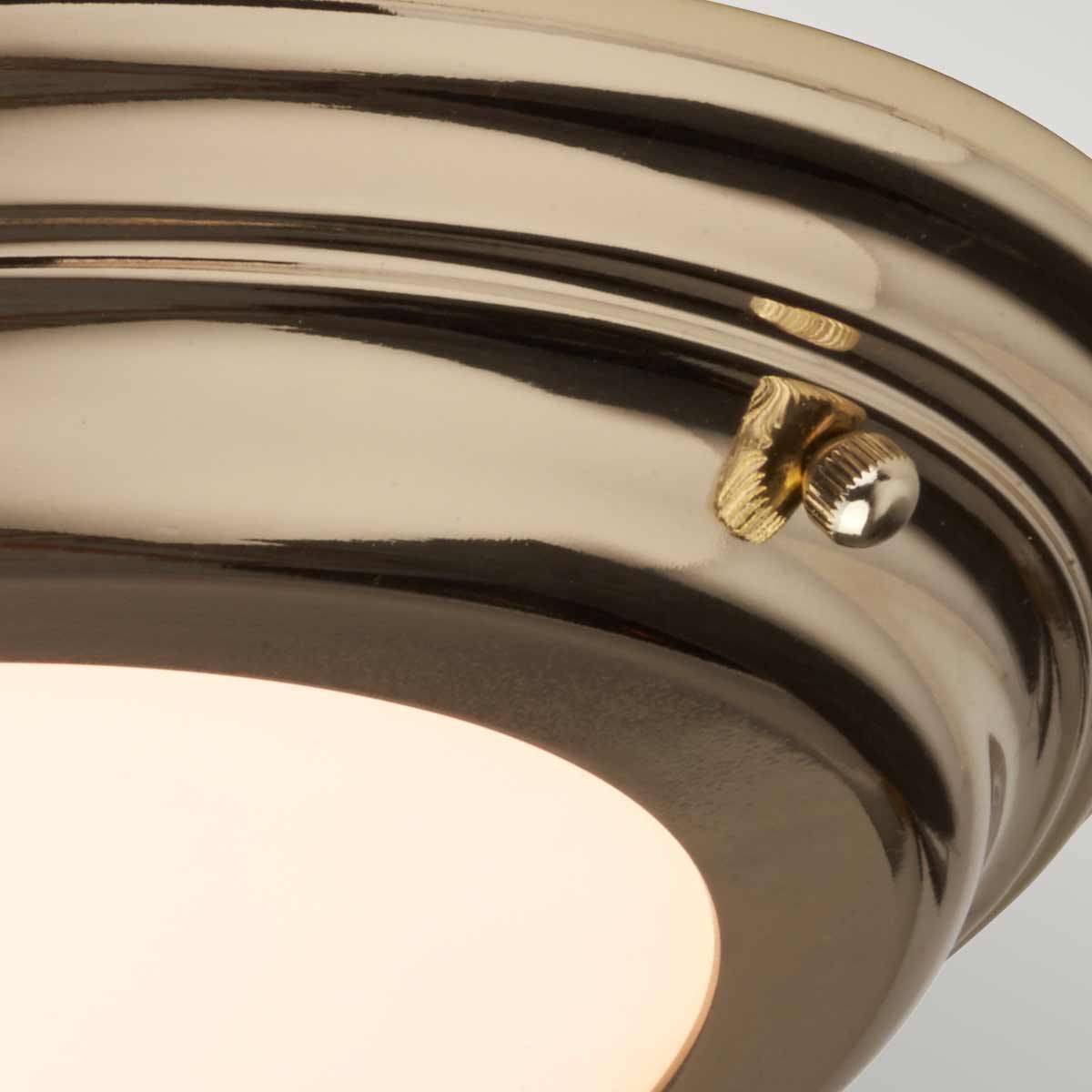 Welland 1 Light Flush Mount IP54 – Polished Chrome / Polished Brass / Aged Brass