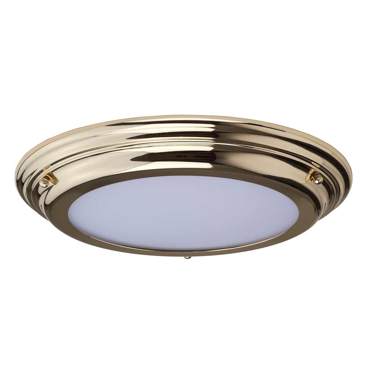 Welland 1 Light Flush Mount IP54 – Polished Chrome / Polished Brass / Aged Brass