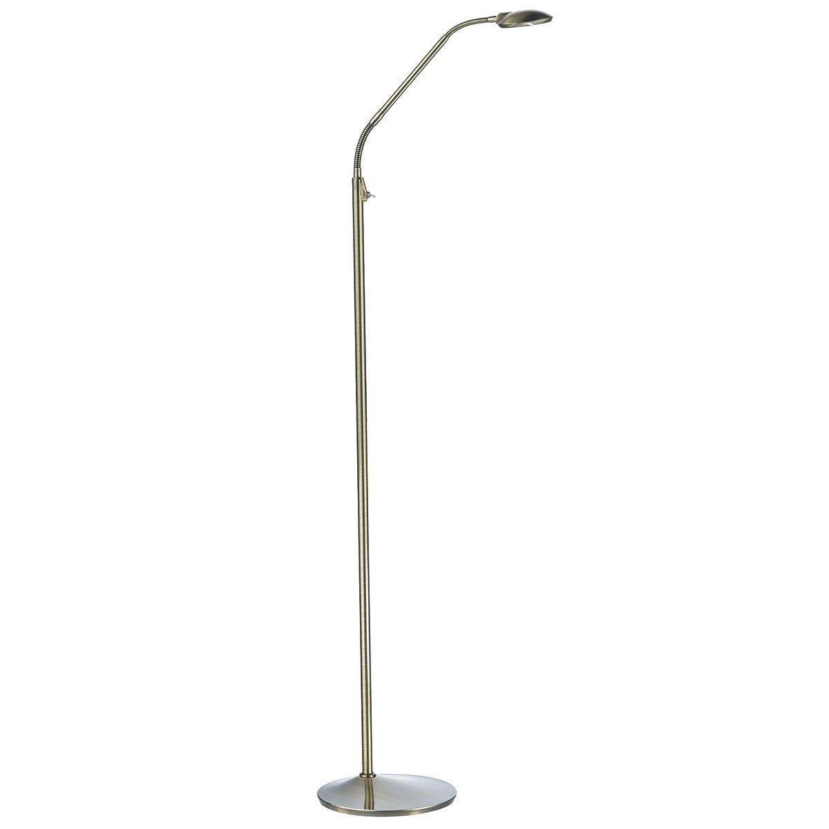 Dar Wellington Floor Lamp Antique Brass LED - Cusack Lighting