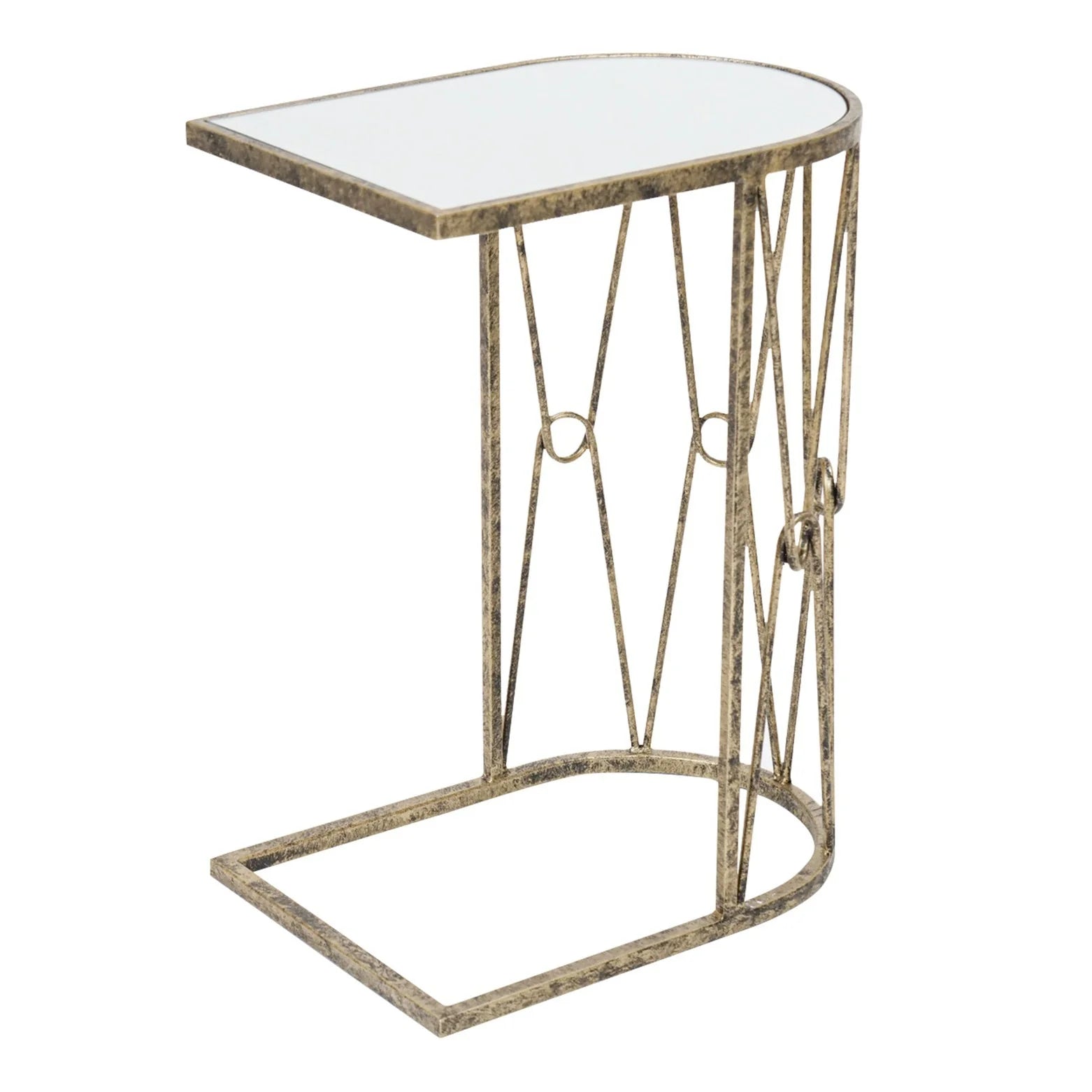 Wendover Table - Antique Gold & Mirror Top Finish