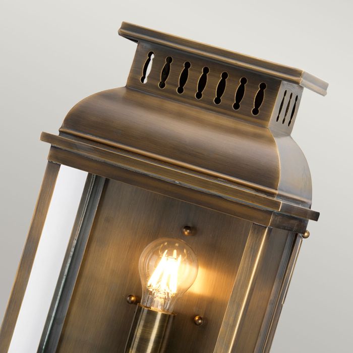 Westminster 1 Light Wall Lantern - Aged Brass E27 IP44