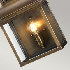 Westminster 1 Light Wall Lantern - Aged Brass/Nickel E27 IP44