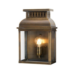 Westminster 1 Light Wall Lantern - Aged Brass/Nickel E27 IP44