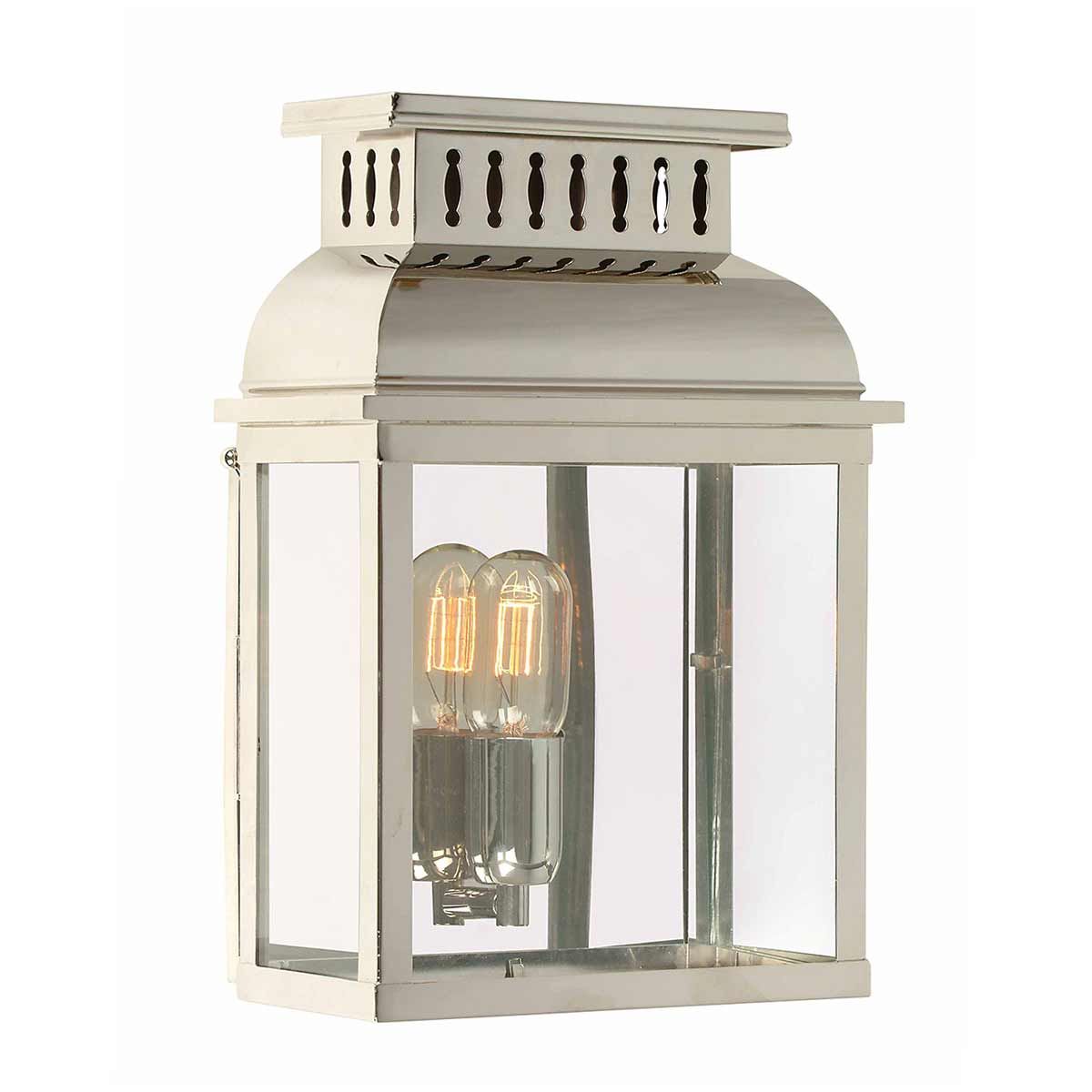 Westminster 1 Light Wall Lantern - Aged Brass/Nickel E27 IP44