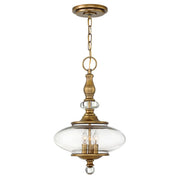 Wexley 3Lt Centre Ceiling Light - Heritage Brass Finish
