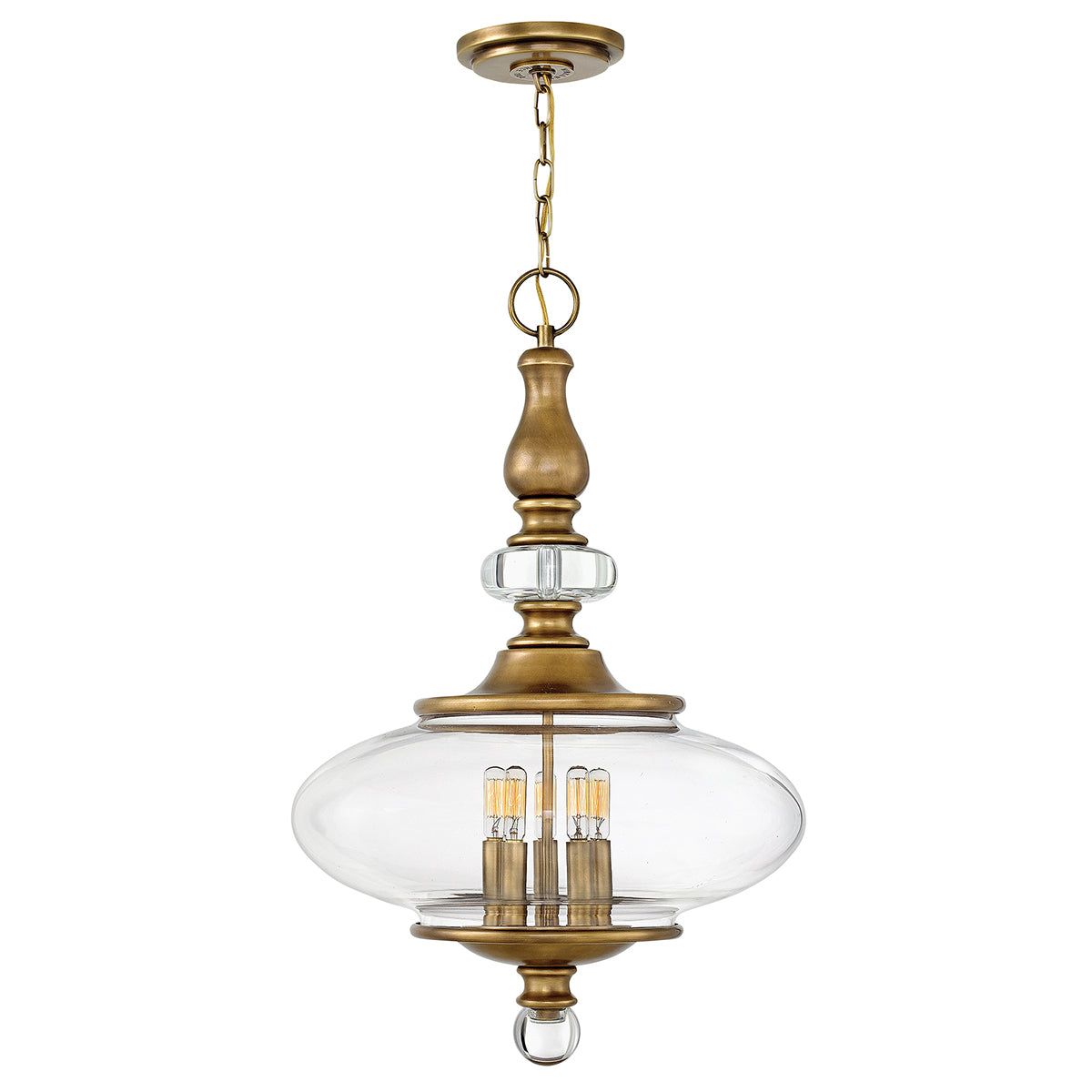 Wexley 5Lt Centre Ceiling Light - Heritage Brass Finish