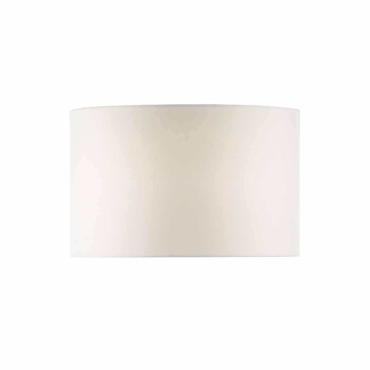 White 46cm Linen Drum Shade - Cusack Lighting