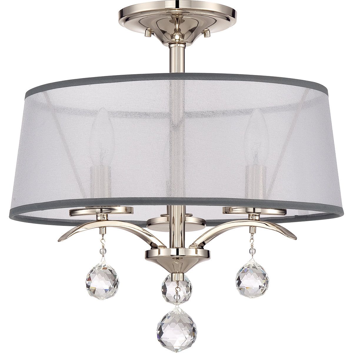 Whitney 3L Semi Flush Ceiling Light – Imperial Silver Finish