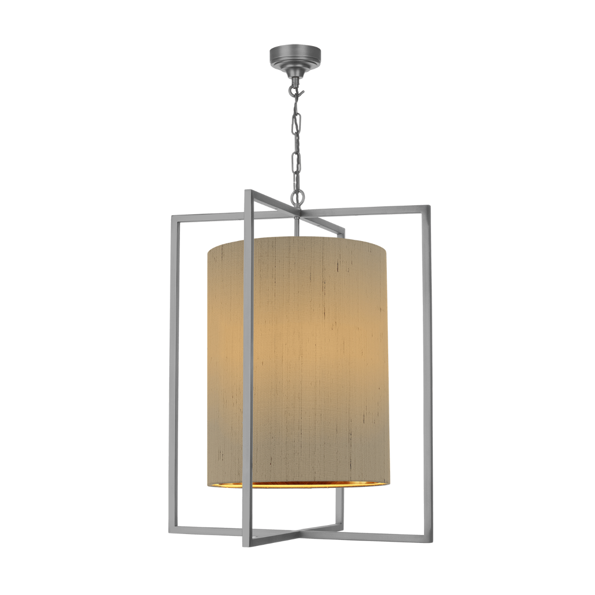 Windsor 3 Light Pendant In Antique Silver/Antique Brass With Bespoke Shade E14