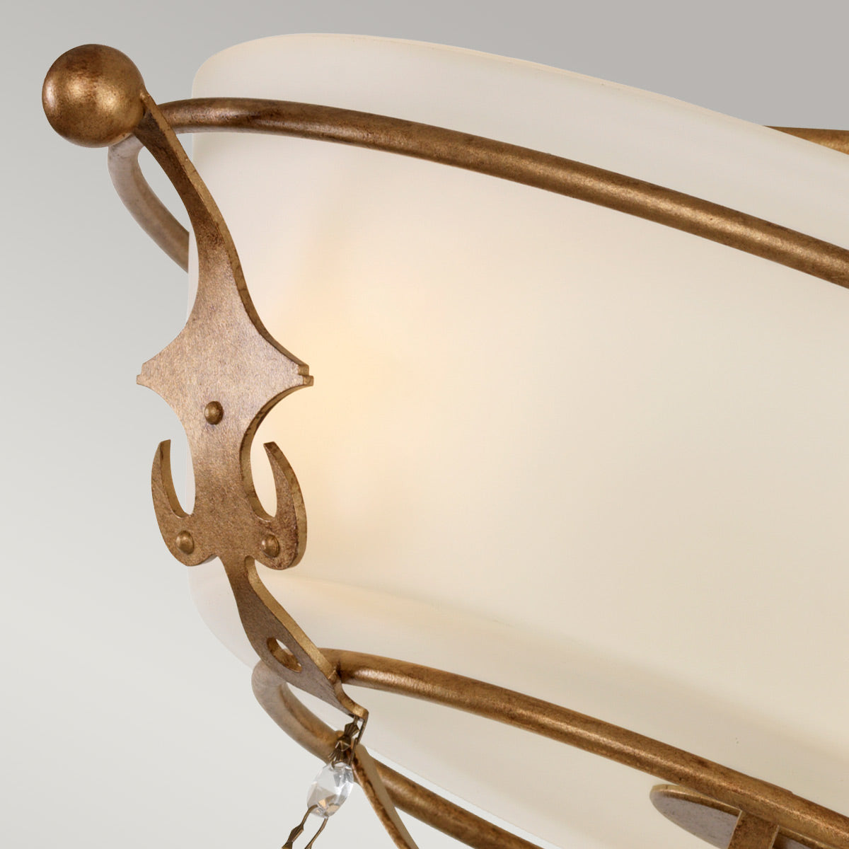 Windsor 3 Light Semi-Flush - Gold Patina/Graphite E27