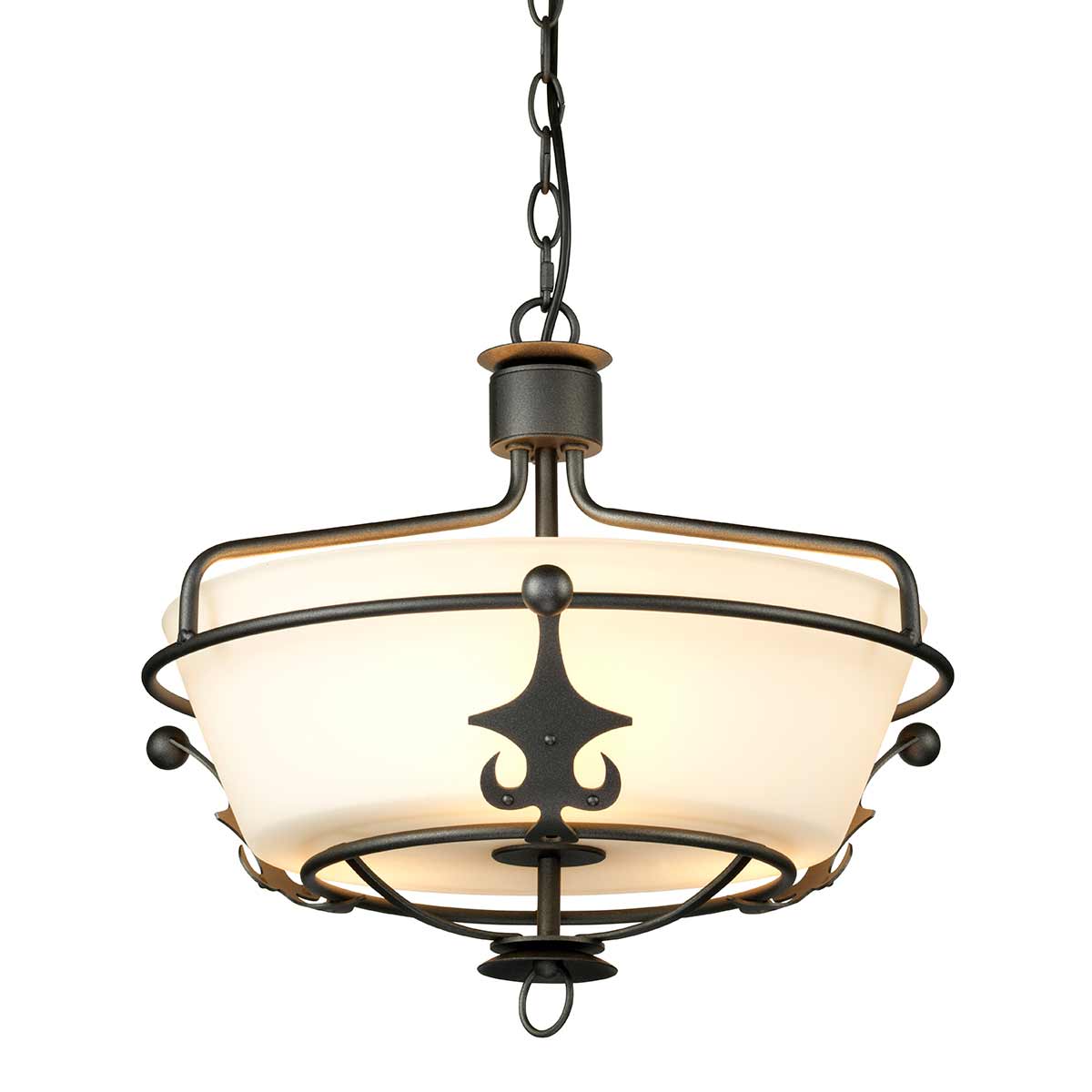 Windsor 3 Light Semi-Flush - Gold Patina/Graphite E27